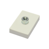 Rectangular magnetic system with threaded bushing, rubber coated