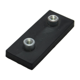 Rectangular magnetic system with threaded bushing, rubber coated